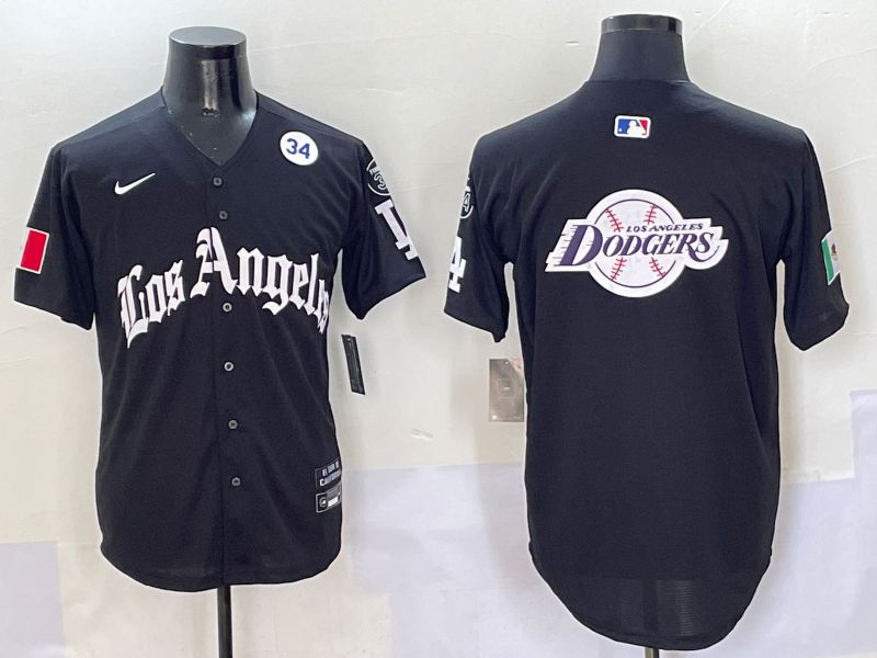 Men Los Angeles Dodgers Blank Black Five generations Joint Name 2025 Nike MLB Jersey style 34->los angeles dodgers->MLB Jersey